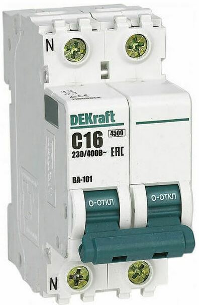 

Автоматический выключатель DEKraft 11187DEK 1P+N 50А х-ка C ВА-101 4,5кА, 11187DEK