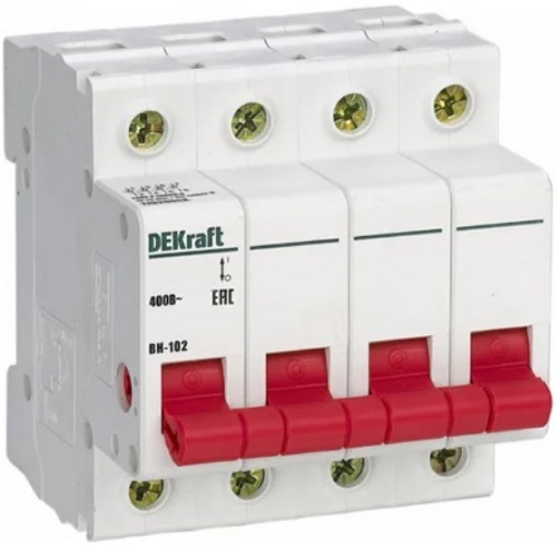 

Выключатель-разъединитель DEKraft 17014DEK 4Р 32А ВН-102, 17014DEK