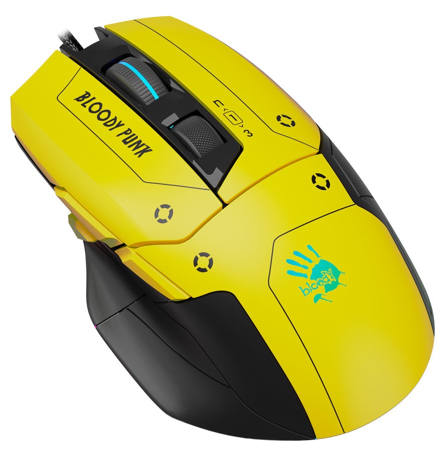 

Мышь A4Tech Bloody W70 Max W70 MAX PUNK желтый/черный оптическая (10000dpi) USB (11but) 1529888, Bloody W70 Max