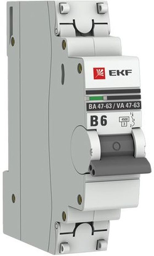 

Автоматический выключатель EKF mcb4763-1-06B-pro модульный 1п B 6А 4.5кА ВА 47-63 PROxima, mcb4763-1-06B-pro