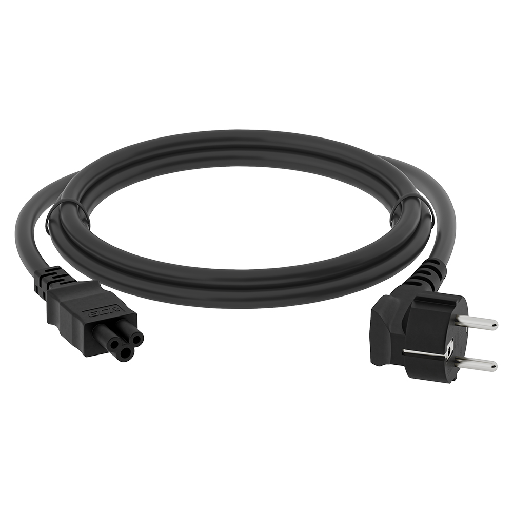 

Кабель питания Greenconnect GCR-54408 для ноутбука 3.0m, Евровилка угловая - С5, черный, 3*0,5mm, GCR-54408