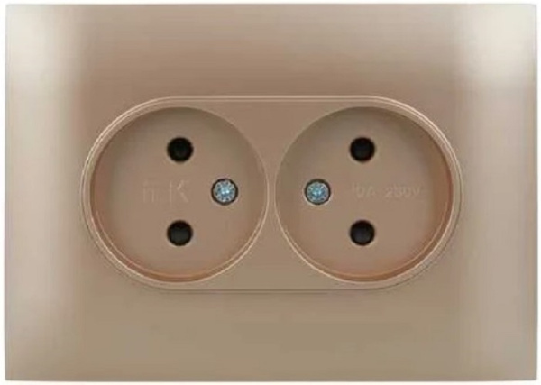 фото Розетка двухместная без заземления в сборе IEK SK-R23-10-K98-F в Ростове-на-Дону