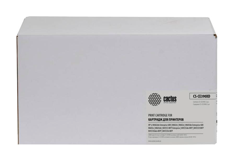 

Картридж Cactus CS-CE390XD черный для HP LaserJet M4555MFP (2*24000стр.), CS-CE390XD