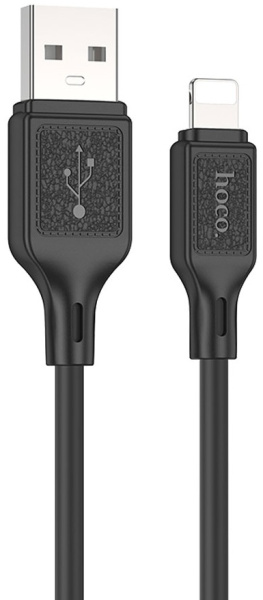 Изображение товара Кабель Hoco Lightning 8-pin USB 2.0 Type-A 1 м черный надежный и гибкий