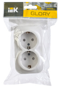 фото Розетка двухместная с заземлением  IEK ERH24-K01-16