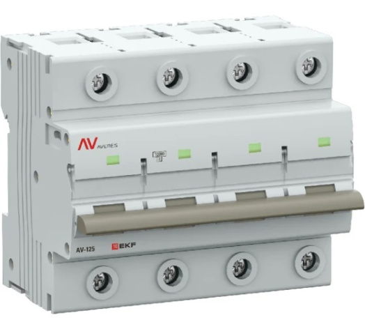 Изображение товара Автоматический выключатель EKF mcb125-4-125C-av IP20 125А 4П серия Averes