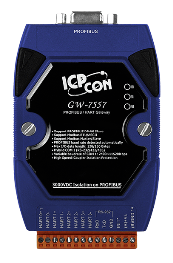 

Преобразователь ICP DAS GW-7557-B CR PROFIBUS/HART Gateway (RoHS), GW-7557-B CR