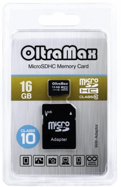 фото Карта памяти MicroSDHC 16GB OltraMax OM016GCSDHC10-AD в Ростове-на-Дону