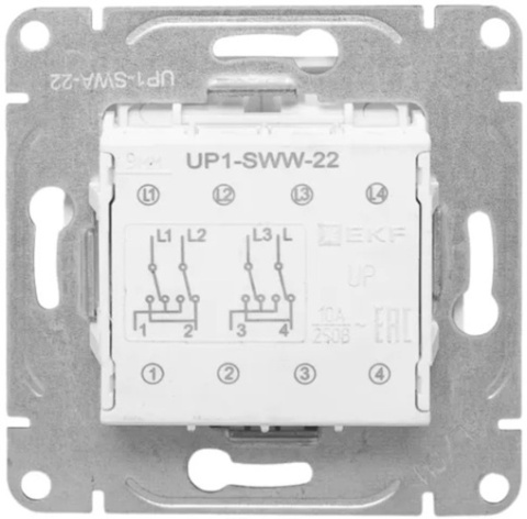 фото Переключатель двухклавишный  EKF UP1-SWA-22 в Санкт-Петербургe