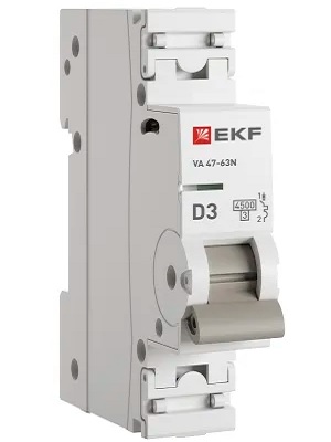 

Автоматический выключатель EKF M634103D 1P 3А (D) 4,5kA ВА 47-63N PROxima, M634103D