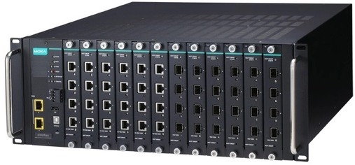 

Коммутатор управляемый MOXA ICS-G7850A-2XG-HV-HV модульный Layer 3: 2 порта 10GbE SFP, 12 слотов под 4-портовые интерфейсные модули, два источника пит, ICS-G7850A-2XG-HV-HV