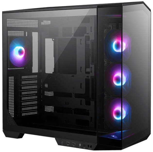

Корпус ATX MSI MAG Pano 100R PZ 306-7G26R21-HH9 без БП, боковая панель из закалённого стекла, 2*USB 3.2, USB Type-C, MAG Pano 100R PZ