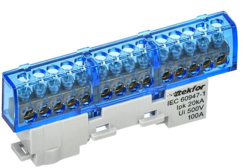 

Шина N "ноль" IEK TF-NN10-14-DL-K07 TEKFOR неизолированная на универсальном держателе 6х9-14-С, TF-NN10-14-DL-K07