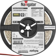 фото Лента светодиодная Navigator NLS-3528WW120-9.6-IP65-12V