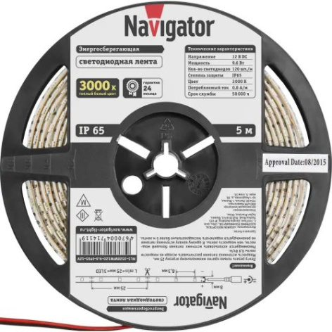 фото Лента светодиодная  Navigator NLS-3528WW120-9.6-IP65-12V в Ростове-на-Дону