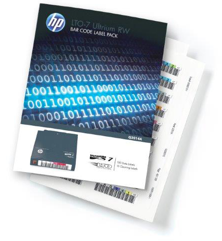 

Наклейка HPE Ultrium7 15 Tb Q2014A bar code label pack (100 data + 10 cleaning) for C7977A (for libraries & autoloaders), Ultrium7 15 Tb