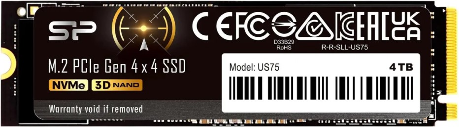 

Накопитель SSD M.2 2280 Silicon Power US75 4TB, 7000/6500MB/s, TBW 2400, MTBF 1.5M, US75