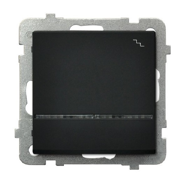 

Выключатель Ospel LP-3RS/m/33 лестничный, с подсветкой синего цвета, 16AX, 250V, 3520W, IP-20, клеммы безвинтовые, черный металлик, LP-3RS/m/33