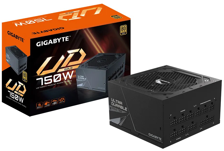 

Блок питания ATX GIGABYTE GP-UD750GM 750W, Active PFC, 80Plus Gold, 120mm fan, full modular RTL, GP-UD750GM