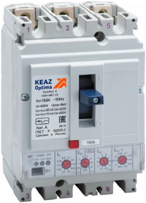 

Автоматический выключатель КЭАЗ 285503 OptiMat D160H-MR1-У3, 285503