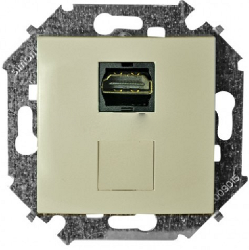 

Розетка Simon 1591407-031 для подключения HDMI-разъёма аудио/видео, v1.4, тип А, сл.кость, 1591407-031