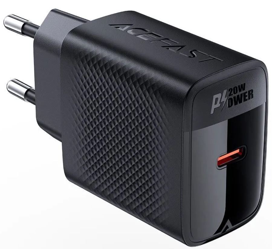 

Зарядное устройство сетевое ACEFAST A82 PD20W GaN single USB-C charger (EU). Цвет: черный, A82