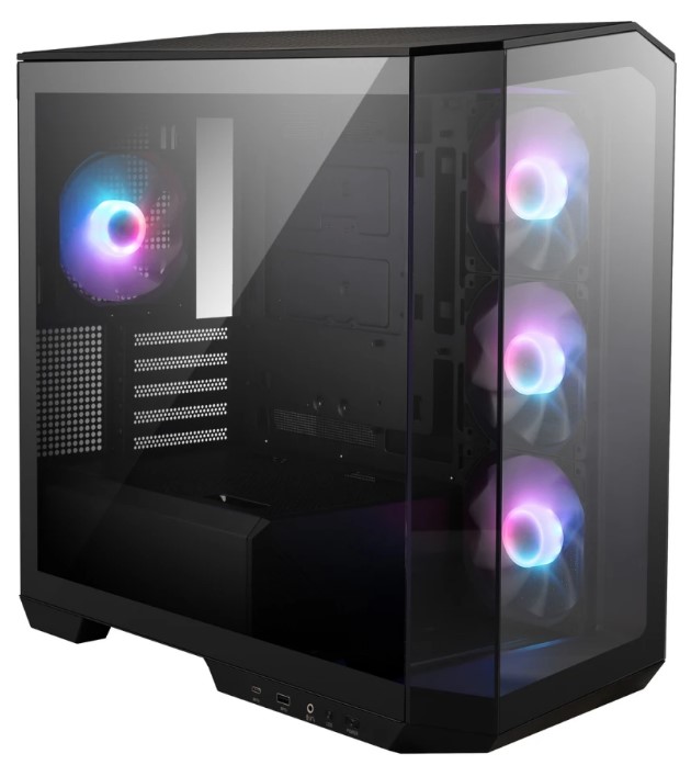 

Корпус mATX MSI MAG Pano M100R PZ 306-7G24R25-HH9 без БП, боковая панель из закалённого стекла, USB 3.2, USB Type C, MAG Pano M100R PZ