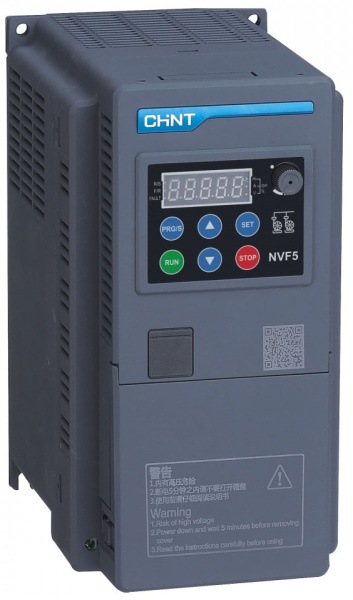 Изображение товара Преобразователь частоты CHINT 201997 серии NVF5 для электродвигателей 3Ф 2.2 кВт