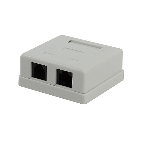 

Розетка Cablexpert NA-TA/1 RJ45+RJ11 кат.5e UTP внешняя 2 порта, 110&Krone, NA-TA/1