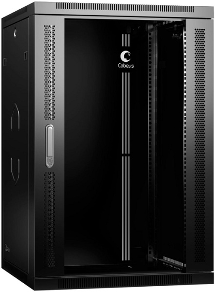 фото Шкаф настенный 19", 18U Cabeus SH-05F-18U60/35-R-BK в Омске