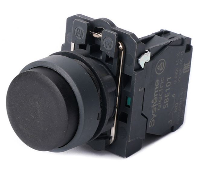 

Кнопка Systeme Electric SB5AL21 SB5 в сборе модульная 22мм выступающая черная с возвратом пластик 1НО, SB5AL21