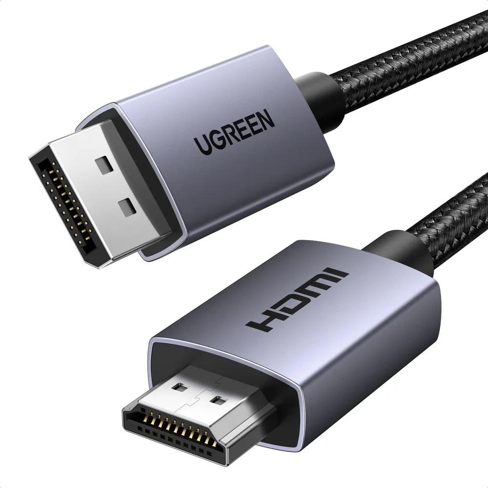 

Кабель UGREEN DP125 35842_ DisplayPort to HDMI 4K Cable. Длина: 2м. Цвет: черный/серый, DP125