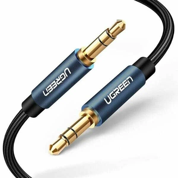 

Кабель UGREEN AV112 10685_ 3.5mm Male to 3.5mm Male Cable Gold Plated Metal Case with Braid. Длина: 1м. Цвет: синий, AV112