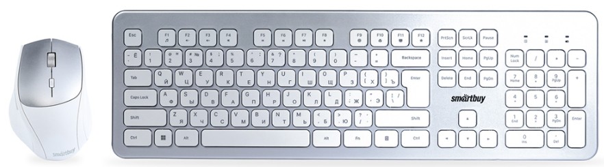 Клавиатура и мышь Wireless SmartBuy SBC-233616AG-SW серебристо-белая (1/10)