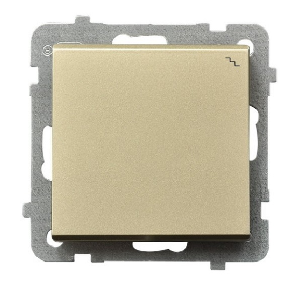 

Выключатель Ospel LP-3R/m/39 лестничный, 16AX, 250V, 3520W, IP-20, клеммы безвинтовые, шампанский золотой, LP-3R/m/39