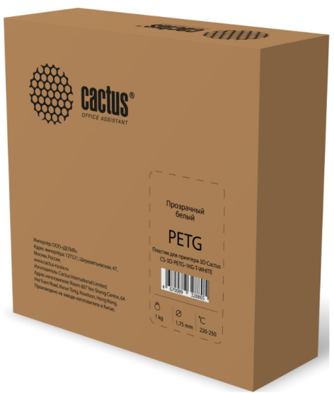 фото Пластик для принтера 3D PETG Cactus CS-3D-PETG-1KG-T-WHITE в Перми