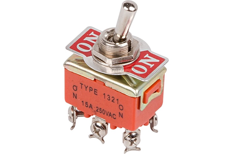 

Тумблер Rexant 06-0327-B 250V 15А (6c) ON-ON двухполюсный (KN-202), 06-0327-B
