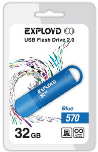 

Накопитель USB 2.0 32GB Exployd 570 синий, 570