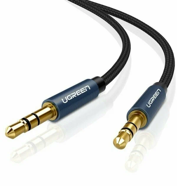 

Кабель UGREEN AV112 10685_ 3.5mm Male to 3.5mm Male Cable Gold Plated Metal Case with Braid. Длина: 1м. Цвет: синий, AV112