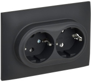 фото Розетка двухместная с заземлением IEK SK-R21-16-K53-F