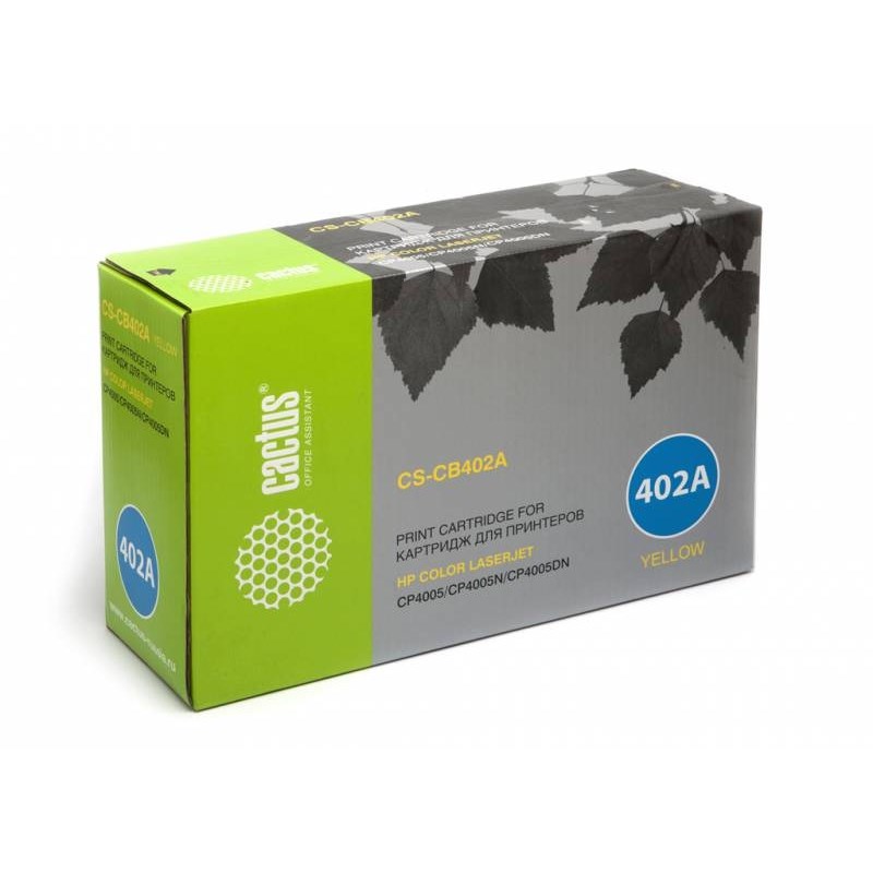 

Картридж жёлтый Cactus CS-CB402AR (7500стр.) для HP CLJ CP4005/CP4005DN/CP4005N, CS-CB402AR