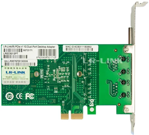 Изображение товара Сетевой адаптер LR-LINK LREC9212PT PCI-E до 1000 Мбит/сек