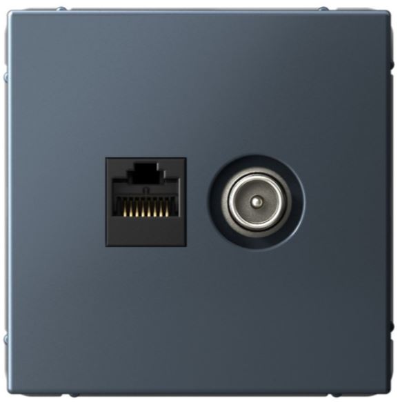 

Розетка Systeme Electric GAL000789 ArtGallery двойная ТВ + компьютерная RJ45, кат. 5Е, Грифель, GAL000789
