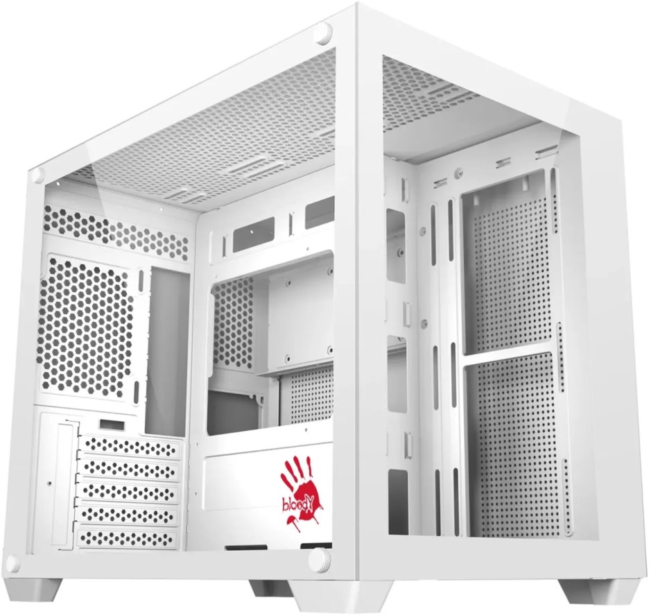 

Корпус mATX Bloody BD-CC108-WH без БП, боковая панель из закалённого стекла, 2*USB 3.0, BD-CC108-WH