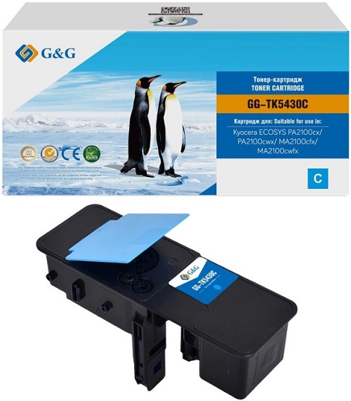 

Картридж лазерный G&G TK-5430C голубой (1250стр.) для Kyocera Ecosys PA2100cx/PA2100cwx/MA2100cfx/MA2100cwfx, TK-5430C