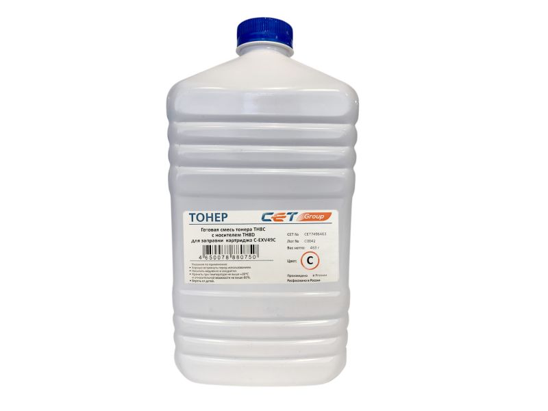 

Тонер CET CET7496-463 TF8C/TF8D голубой бутылка 463гр. (в компл.:девелопер) для принтера Canon C3325i/3330i/3320, CET7496-463
