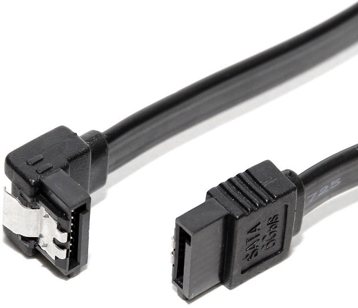 

Кабель Delux SATA_0_45M (0.45-0,5м) угловой, с фиксатором,черный, SATA_0_45M
