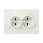 фото Накладка розетки двойной без заземления EKF ESR16-L-128-50
