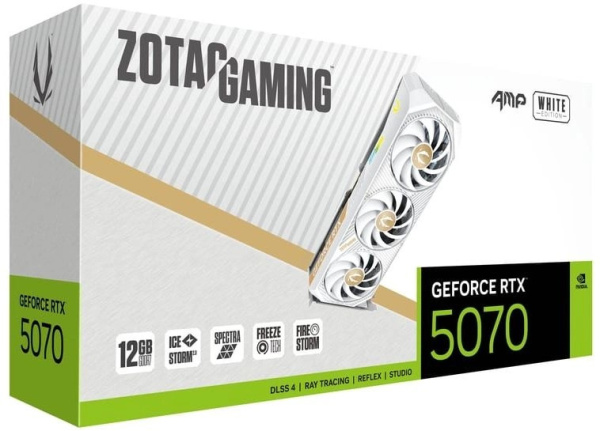 фото Видеокарта Zotac GeForce RTX 5070 AMP WHITE ED (ZT-B50700FQ-10P) в Уфе