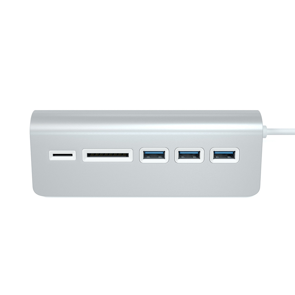 

Концентратор Satechi Aluminum USB 3.0 Hub & Card Reader ST-3HCRS 3 порта USB 3.0, слоты для карты памяти SD и microSD, серебряный, Aluminum USB 3.0 Hub & Card Reader